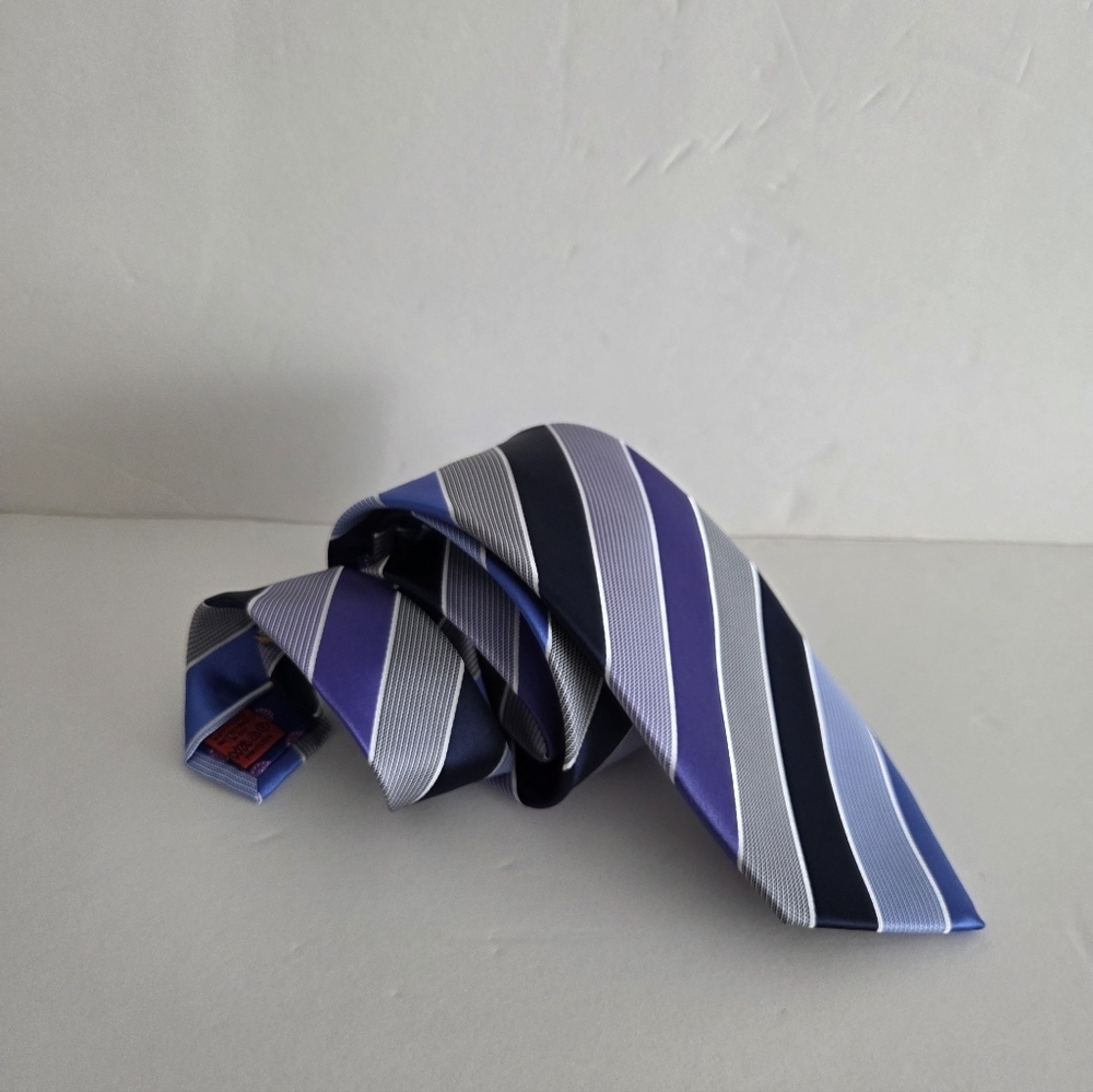 Sparks John Sparks Elegant Striped Tie in Blue and Purple 56in.